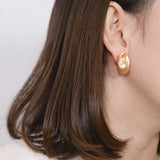 Color Baroque Pearl Stud Earrings