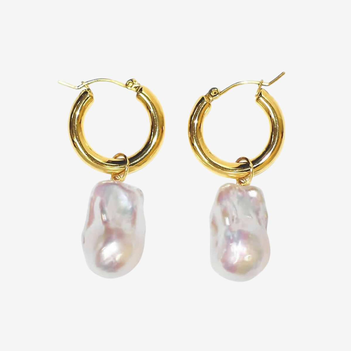 3Way Baroque Pearl Hoop Pierce – LARICA 3Way Baroque Pearl Hoop Pierce – LARICA