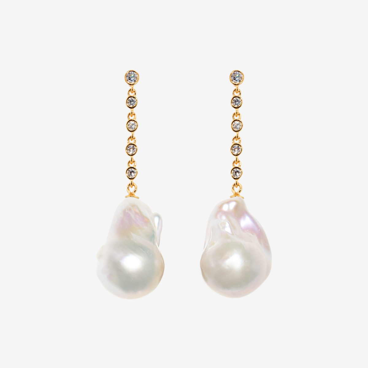 Baroque Pearl Zirconia Long Drop Earrings［Sクラス］ – LARICA