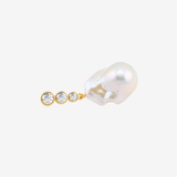 Zirconia × Baroque Pearl Drop Pierce