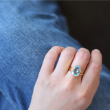 Natural Stone Ring(Blue Topaz)