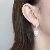 Zirconia × Baroque Pearl Drop Pierce