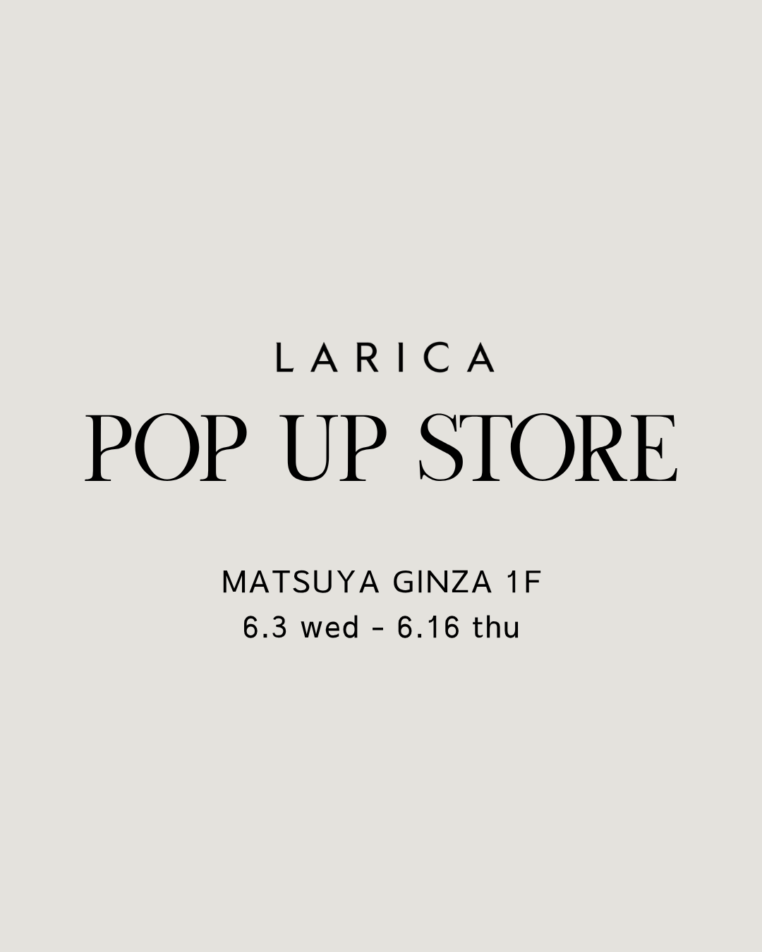 松屋銀座 POP UP開催のお知らせ