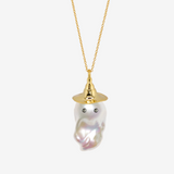 Hat Ghost Baroque Pearl Pendant Top（GOLD）