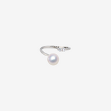 ［larica petit］Pearl×Zirconia Fork Ring（SILVER）