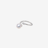 ［larica petit］Pearl×Zirconia Fork Ring（SILVER）