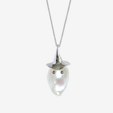 Hat Ghost Baroque Pearl Pendant Top （SILVER）