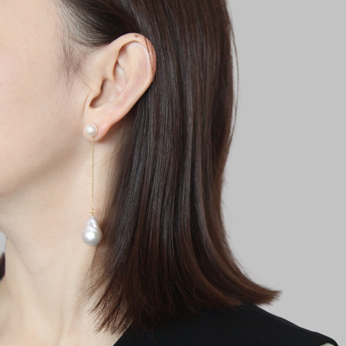 Baroque Pearl 2way Long Chain Pierce – LARICA Baroque Pearl 2way Long Chain Pierce – LARICA