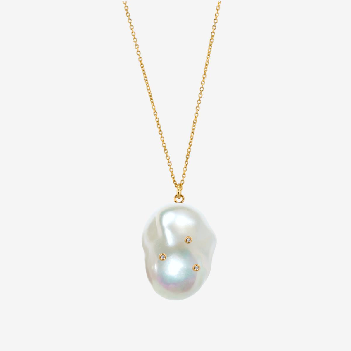 Baroque Pearl Zirconia Studs Necklace – LARICA