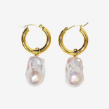 3Way Baroque Pearl Hoop Earrings