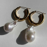 3Way Baroque Pearl Hoop Earrings