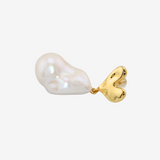 Heart Motif Baroque Pearl Earrings