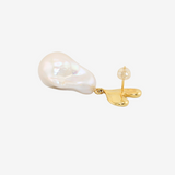 Heart Motif Baroque Pearl Earrings