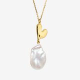 Heart Motif Baroque Pearl Necklace