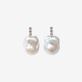 K10 Baroque Pearl Diamond Earrings