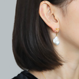 Ribbon Baroque Pearl Earrings