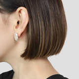 Round Square Pearl Stud Earring