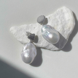 ［OCEAN］Shell Baroque Pearl Earrings