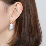 ［OCEAN］Shell Baroque Pearl Earrings