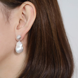 ［OCEAN］Shell Baroque Pearl Earrings