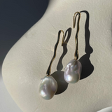 Baroque Pearl Wave Line Pierce