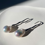 Baroque Pearl Wave Line Earrings