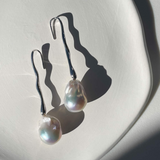 Baroque Pearl Wave Line Earrings