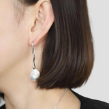 Baroque Pearl Wave Line Earrings