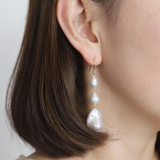 Baroque Pearl Tiered Drop Pierce/Earring