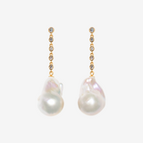 Baroque Pearl Zirconia Long Drop Pierce