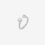 ［larica petit］Pearl×Zirconia Fork Ring（SILVER）