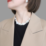 Big Baroque Pearl Statement Necklace