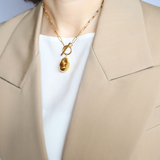 Metal Baroque Pearl Necklace