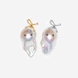 Ribbon Ghost Baroque Pearl Pendant Top（GOLD）
