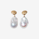 ［OCEAN］Shell Baroque Pearl Earrings