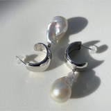 Baroque Pearl Wide Hoop Pierce