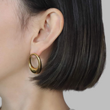 Asymmetrical Oval earrings