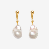 〈1点限定〉Deformed Bar Baroque Pearl Earrings