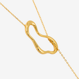 Distorted Motif Baroque Pearl Lariat Necklace
