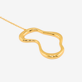 Distorted Motif Baroque Pearl Lariat Necklace