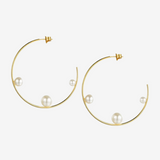 Dot Pearl Hoop Earrings