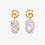 2WAY Swirl Baroque Pearl Drop Earrings