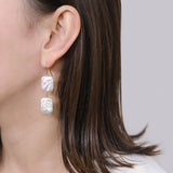 Double Square Pearl Earrings