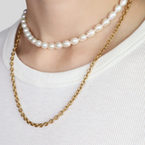 Pearl×Chain Necklace（Long）